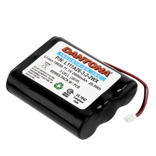 Dantona L111A26-3-2-2WX Lithium Ion Battery 11.1V 2600mAh