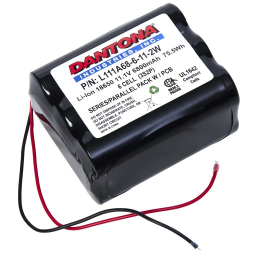 Dantona L111A68-6-11-2W Lithium Ion Battery 11.1V 6800mAh