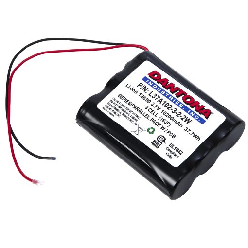 Dantona L37A102-3-2-2W Lithium Ion Battery 3.7V 10200mAh