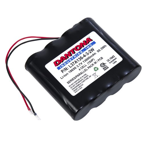 Dantona L37A136-4-3-2W Lithium Ion Battery 3.7V 13600mAh
