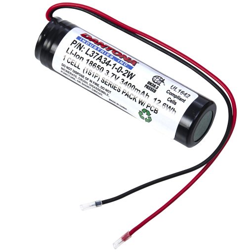 Dantona L37A34-1-0-2W Lithium Ion Battery 3.7V 3400mAh