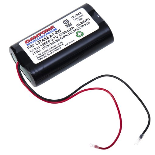 Dantona L37A52-2-1-2W Lithium Ion Battery 3.7V 5200mAh