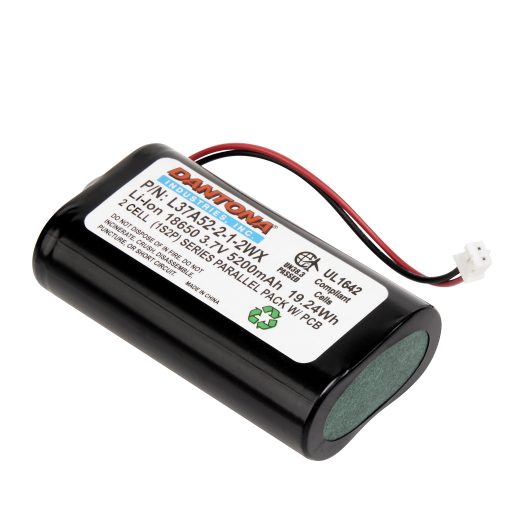 Dantona L37A52-2-1-2WX Lithium Ion Battery 3.7V 5200mAh