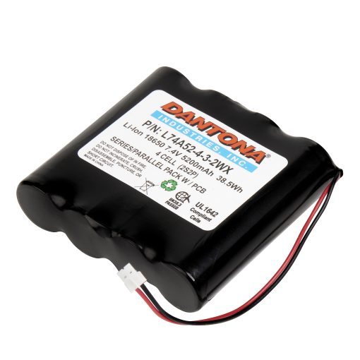 Dantona L74A52-4-3-2WX Lithium Ion Battery 7.4V 5200mAh