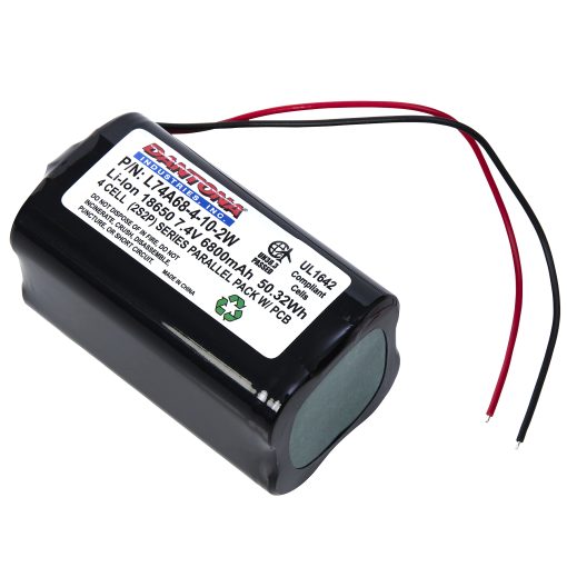 Dantona L74A68-4-10-2W Lithium Ion Battery 7.4V 6800mAh