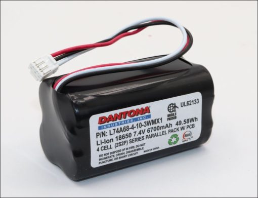 Dantona L74A68-4-10-3WMX1 Lithium Ion Battery 7.4V 6800mAh