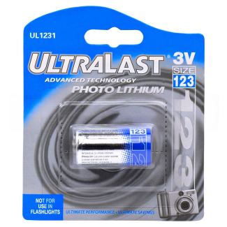 Ultralast CR123A 3 Volt Lithium Battery