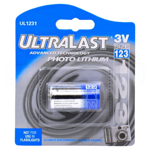 Ultralast CR123A 3 Volt Lithium Battery
