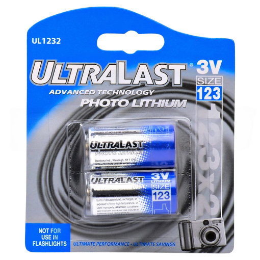 Ultralast CR123A 3 Volt Lithium Battery (2 pcs)