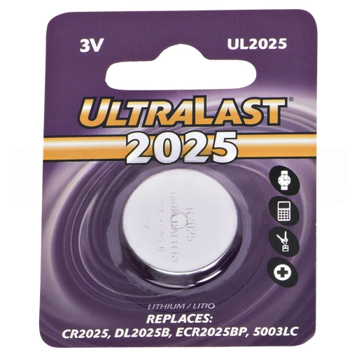 Ultralast CR2025 3 Volt Lithium Coin Cell Battery