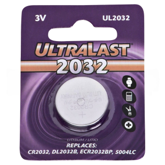 Ultralast CR2032 Lithium Battery 3V 220mAh