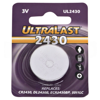 Ultralast CR2430 3 Volt Lithium Coin Cell Battery