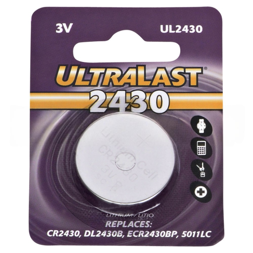 Ultralast CR2430 3 Volt Lithium Coin Cell Battery