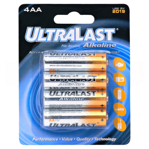Ultralast PC1500 Alkaline Battery 1.5V 2200mAh (Bag of 4)
